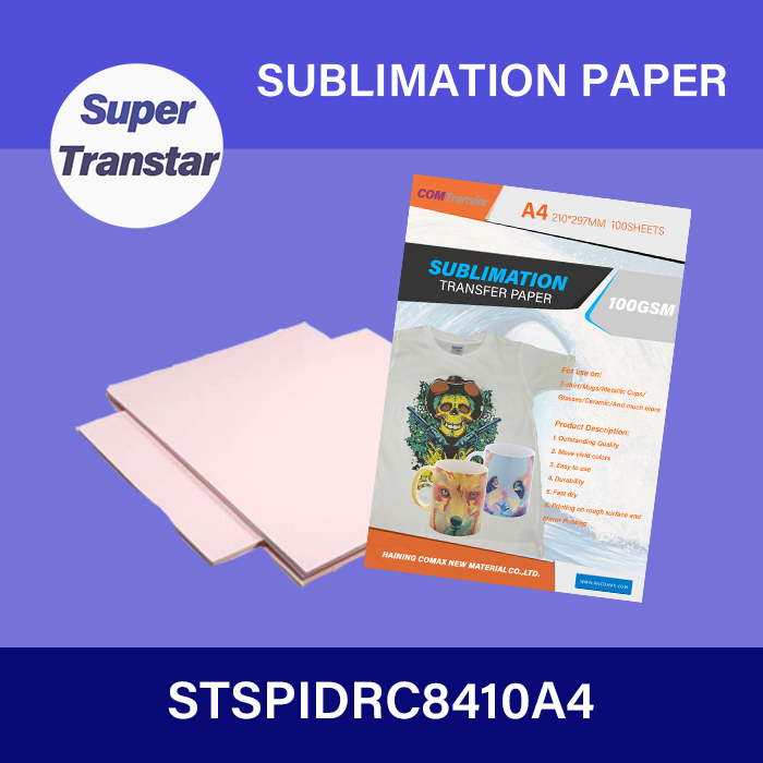 100gsm Instant Dry Sublimation Paper A4 Size-SUPER TRANSTAR - DTF Film,DTF ink,DTF PowderSublimation Paper,UV DTF Film,DTF ink,DTF Powder
