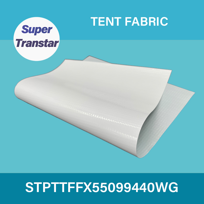 PVC Tarpaulin Tent Fabric 500D*500D 9*9 9*9 440gsm White/Gray Two Color-SUPER TRANSTAR - DTF Film,DTF ink,DTF PowderSublimation Paper,UV DTF Film,DTF ink,DTF Powder
