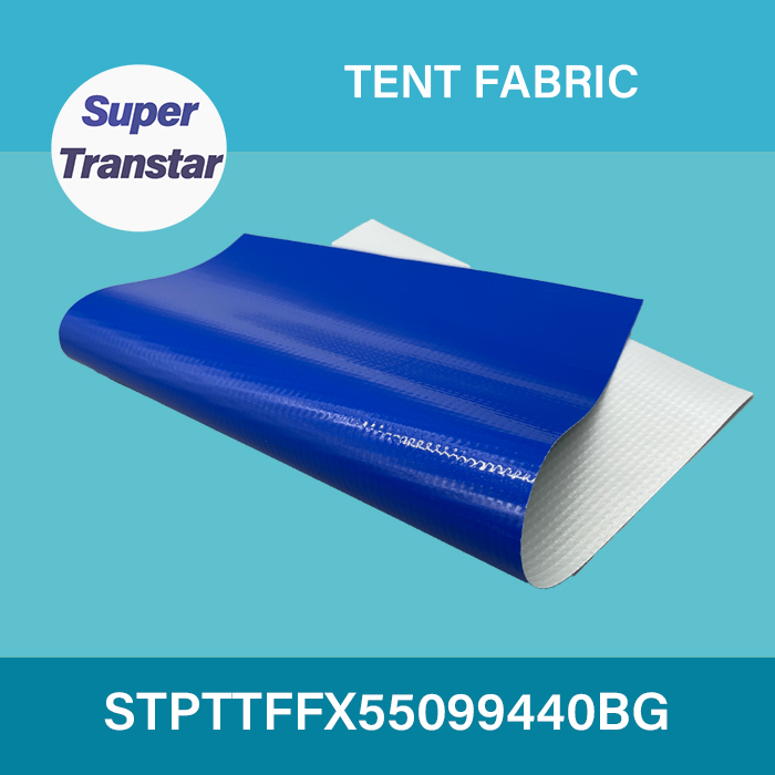PVC Tarpaulin Tent Fabric 500D*500D 9*9 9*9 440gsm Blue/Gray Two Color-SUPER TRANSTAR - DTF Film,DTF ink,DTF PowderSublimation Paper,UV DTF Film,DTF ink,DTF Powder